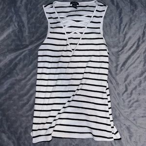 Black and white stripe tank top